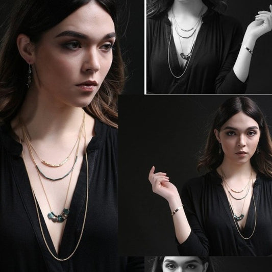 Trendy four layer fashion necklace in low cost