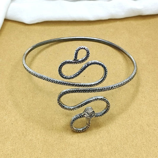 Oxidized Snake Arm Cuff Bracelet