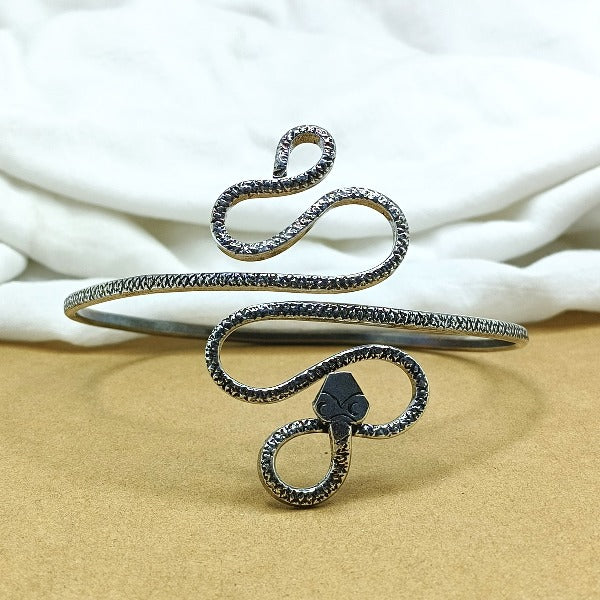Oxidized Snake Arm Cuff Bracelet