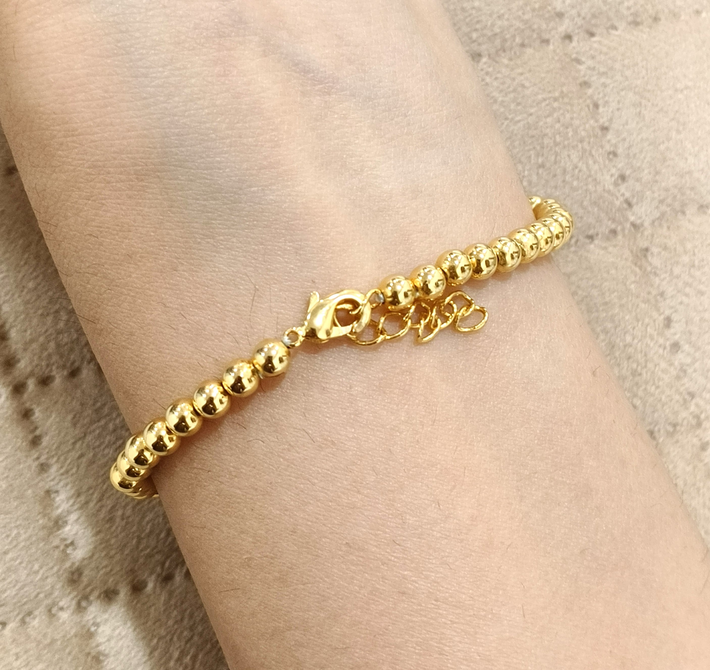 Gold Plated Beads & Shimmering Imitation Bracelet