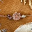 Peach Color Floral Design Rakhi