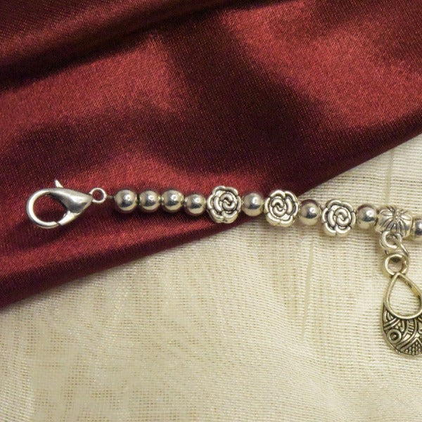 Floral Charm German Silver Bracelet