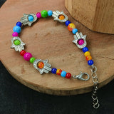 Hamsa Charm Bracelet With Multicolor Beads