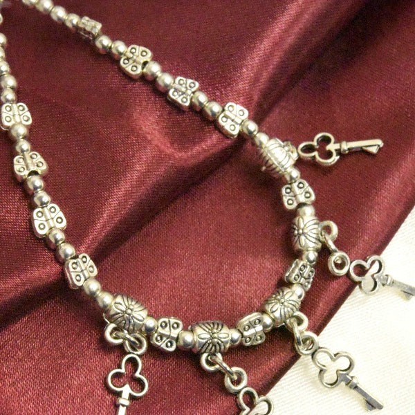 Key Charm German Silver Bracelet