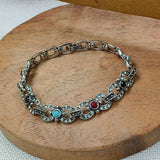 Oxidized Multi Color Stone Bracelet