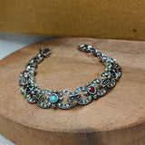 Oxidized Multi Color Stone Bracelet