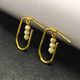 Fresh Water Pearl Drop Hoop Earring