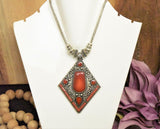 Classic Red Color Oxidized Pendant