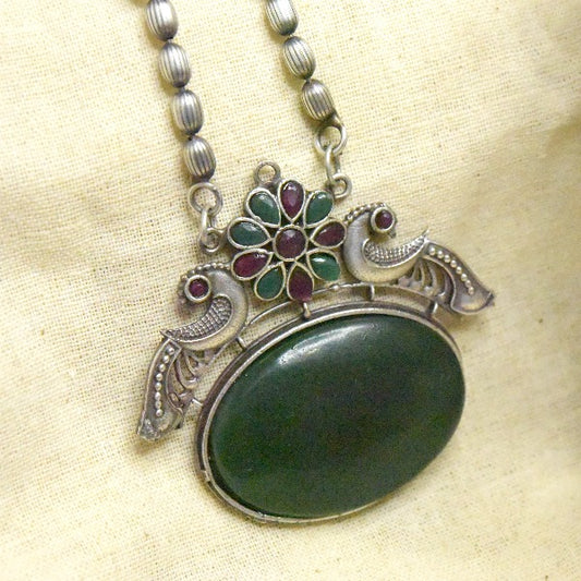 Beautiful Peacock Pendant Necklace Chain Set