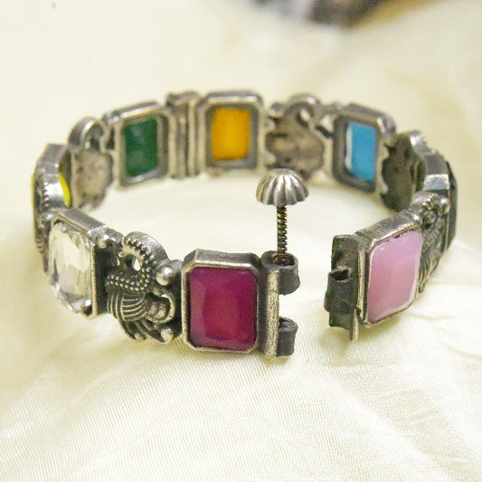 Multi Color Stone Handmade Kada Bracelet