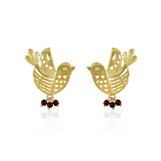 Golden Stud Bird Design Beautiful Earrings