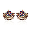 Meenakari Chandbali Maroon Beaded Muticolor stone Earrings