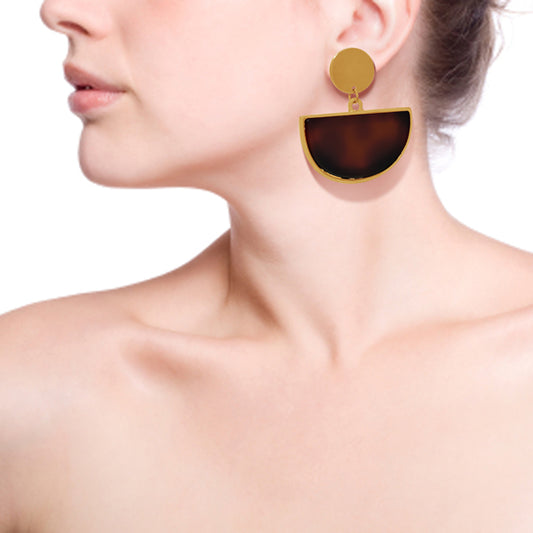 Semi-Circle Design Drop Earrings