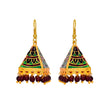 Red Beaded Colorful Jhumki Earring