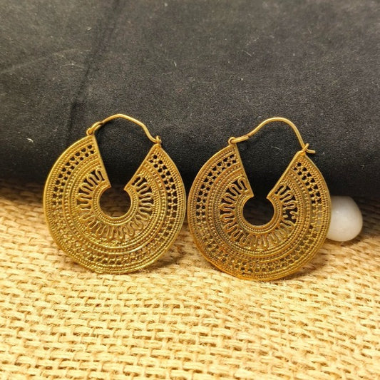 Gold-Plated Hued German Silver hoop style Earrings