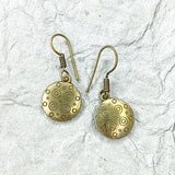 Simple round gold plated drop earrings