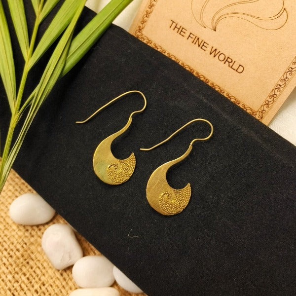Flat Golden Color Dangler Earrings
