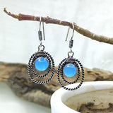 Oval Gemstone Dangle Drop Earring