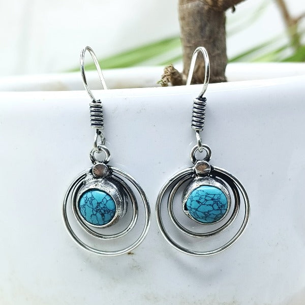 Spiral Design Drop Earrings