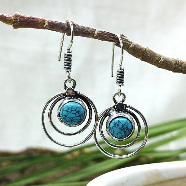 Spiral Design Drop Earrings