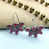 Flower Design  Kundan Dangle Earrings