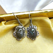 Oval Labradorite Stone Earrings