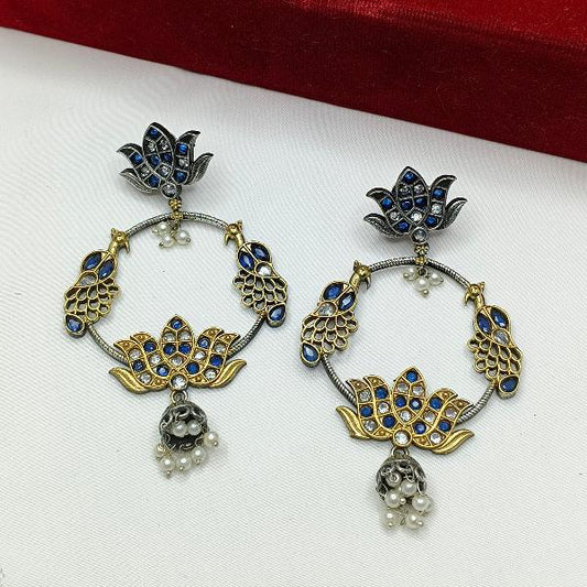 Floral Antique Hoops Earring