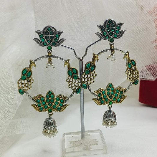 Floral Antique Hoops Earring