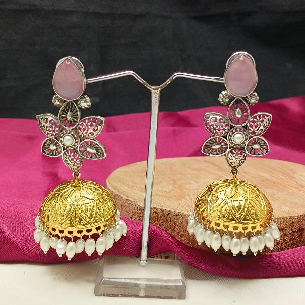 Dual Tone Beaded Jhumka