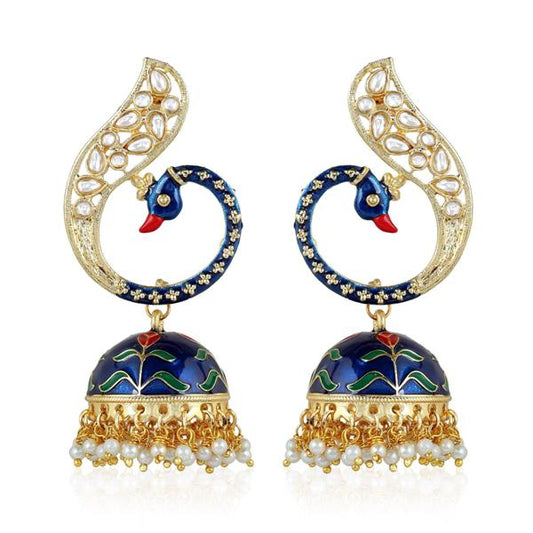 Blue Peacock Design Earring