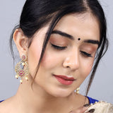 Traditional Golden Chadbali Drop Imitation Earring