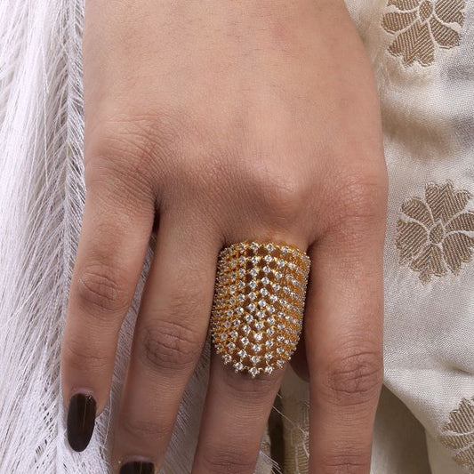 Trendy Elegant Shimmering Diamond Imitation Ring