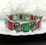 Shiny Pink & Green Stone Kada