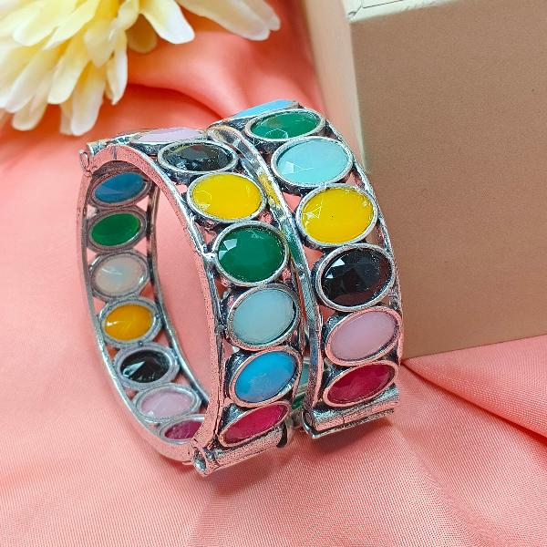 Boho Multi Color Stone Kada Bangle