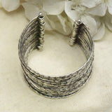 Boho Silver Cuff Bangle For Women & Girls