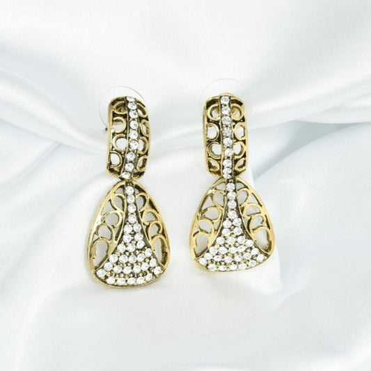 White stone Victorian earrings