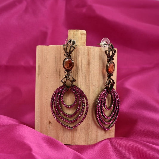 Dark Pink danglers earring