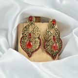 Victorian Broach Type Dual Color Stone Earrings