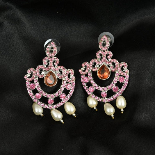 Chandbali Beaded and Stone Earrings