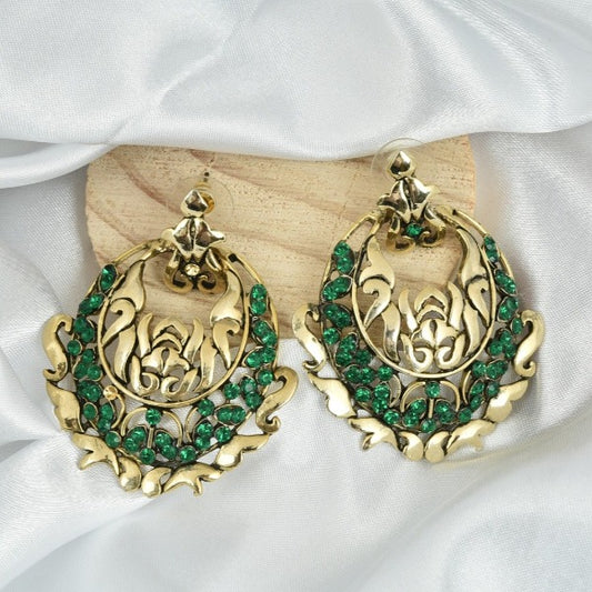 Golden Chaandbali Style Earrings