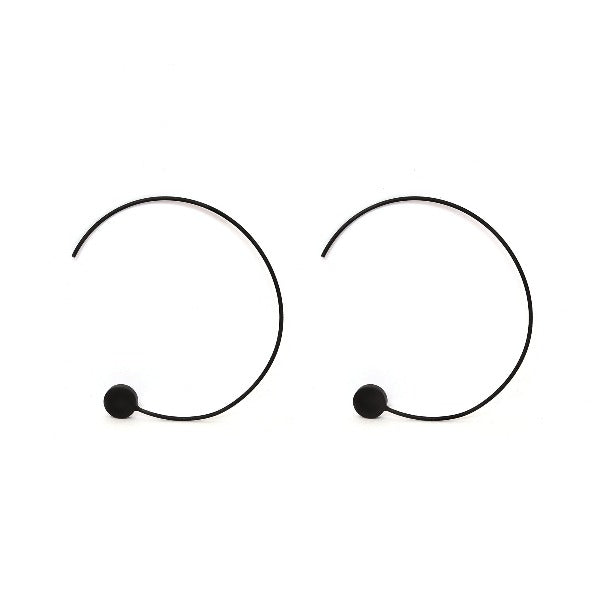 Black half hoop earrings