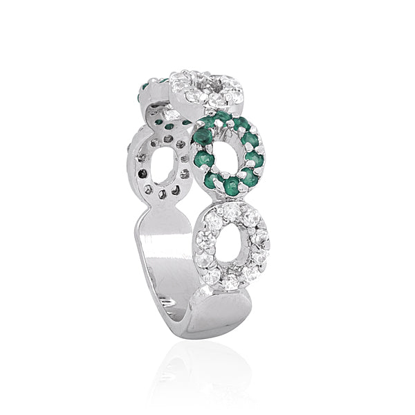 Silver Plated Imitation Ring with Artificial Stones
