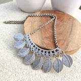 Leaf Designed Silver Plated Necklace