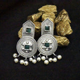 Green Stone Dainty Necklace Earring Set