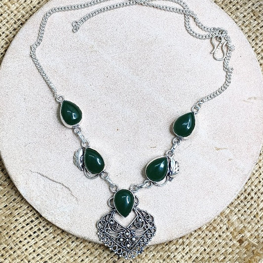 Green Onyx Chain Necklace