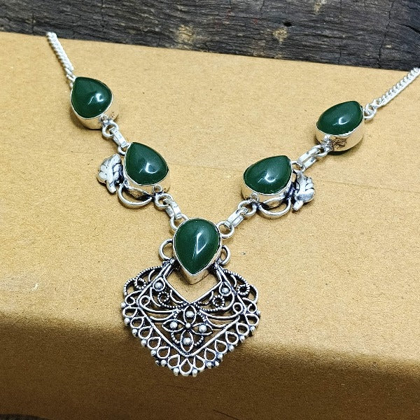 Green Onyx Chain Necklace