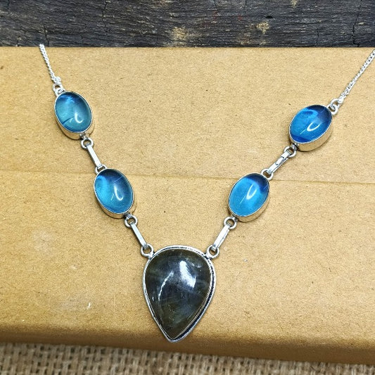 Labradorite Gemstone Chain Necklace