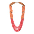 Radiant Peach chunky necklace with touch of golden colors