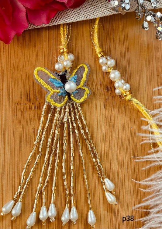 Long Pair Rakhi With Butterfly Charm