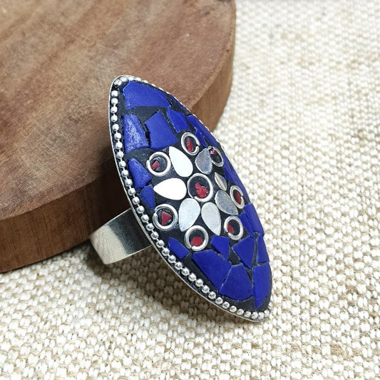 Blue Clay Adjustable Ring